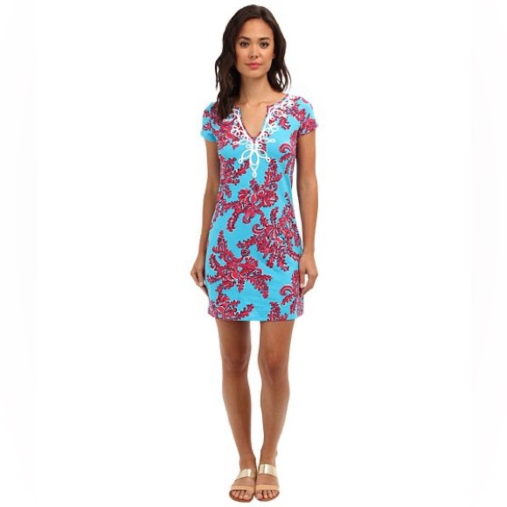 Lilly Pulitzer Turquoise and Red Dress Size Small